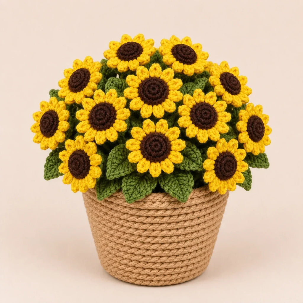 5-in-1 Crochet Blanket + Flowers + Decor Bundle