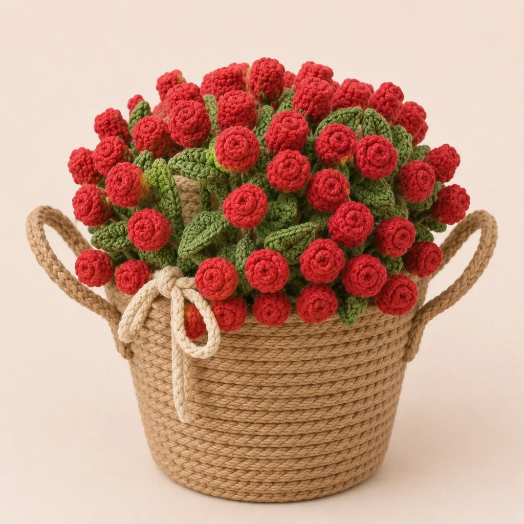 5-in-1 Crochet Blanket + Flowers + Decor Bundle