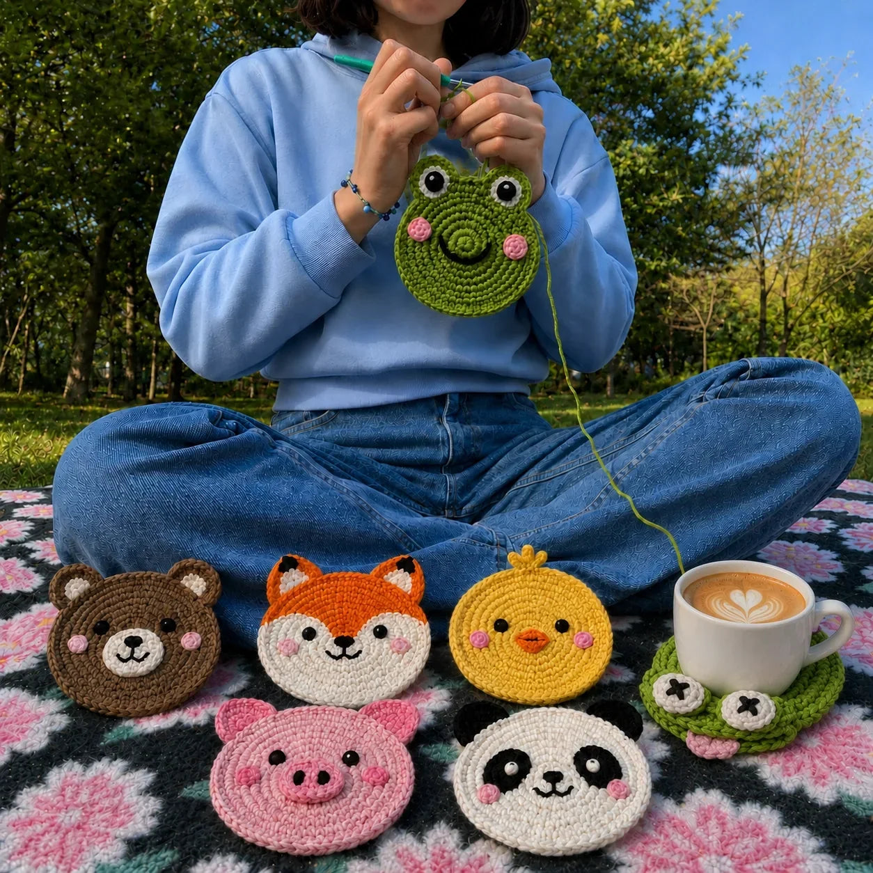 18-in-1 Animal Coaster Crochet Pattern