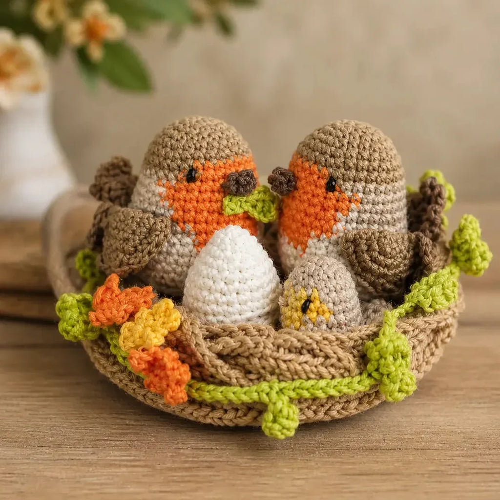 Beginner Crochet Robin Family Mom, Dad & Baby