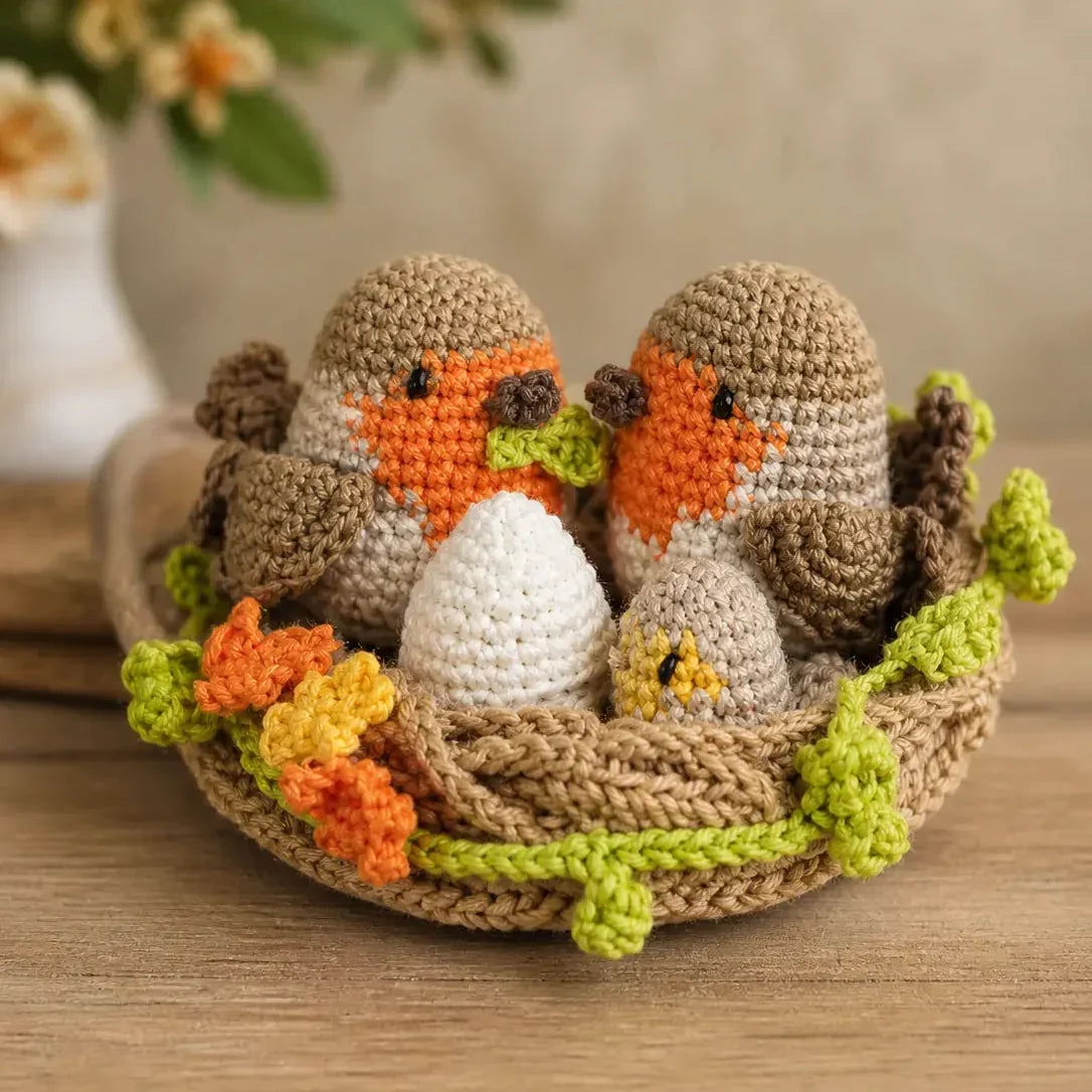 Beginner Crochet Robin Family Mom, Dad & Baby