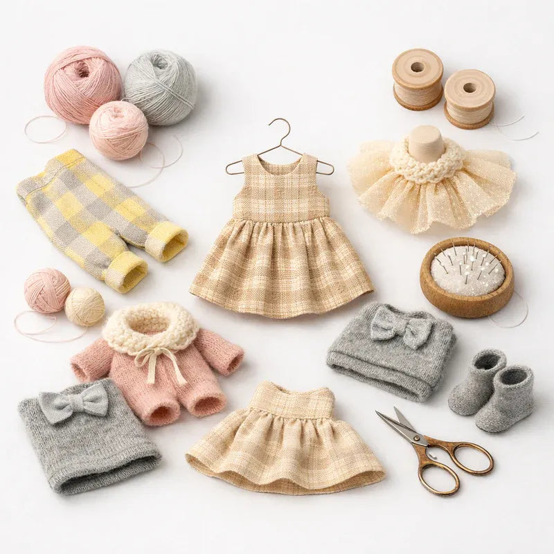 Doll Clothes Sewing Pattern Set 9-Piece Wardrobe